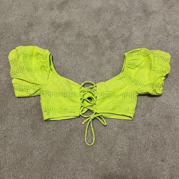 Wild Fable - Neon Embroidered Eyelet Top - Size S - Picture 3 of 3